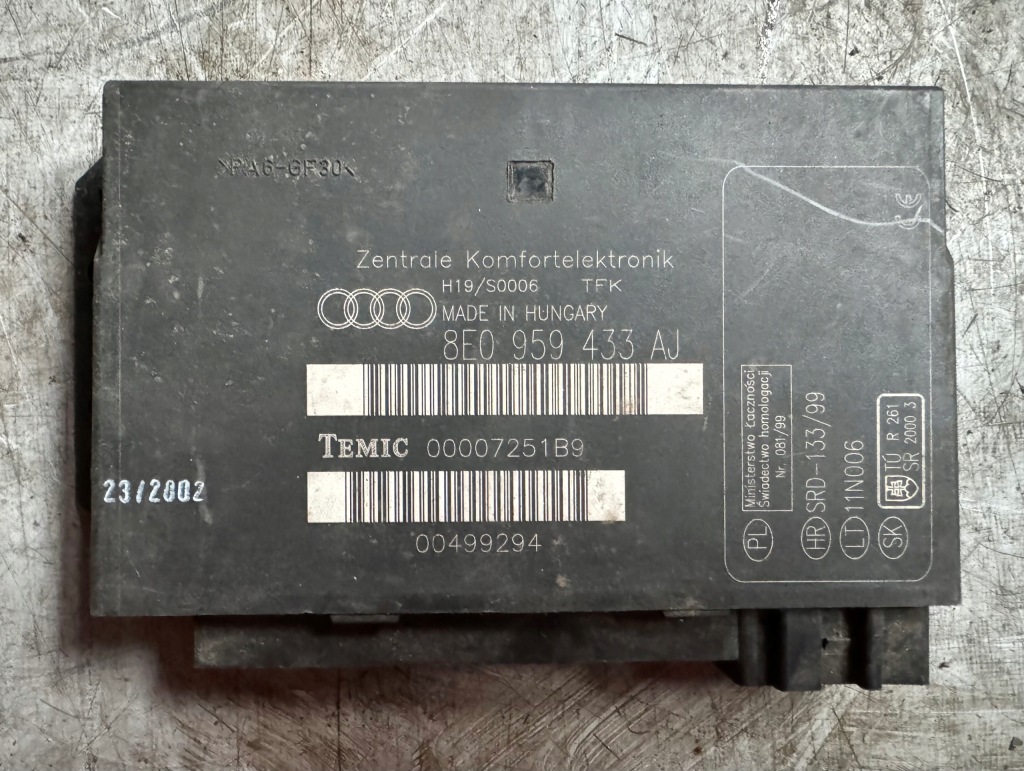 фото №1, Блок управления модуль комфорта audi a4 b6 2000-2006 8e0959433aj