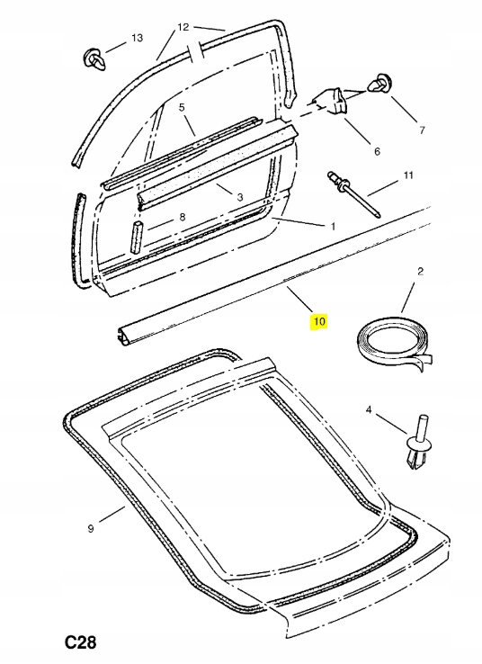 фото №9, Прокладка, панель пороговий, права opel calibra оригінальний номер 164754 90346742