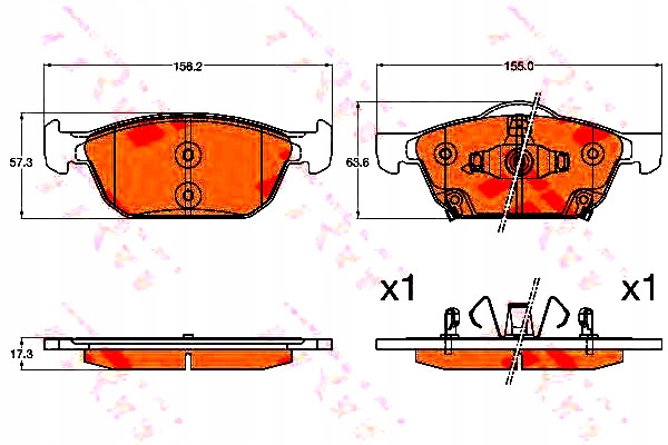 фото №1, Trw гальмівні колодки гальмівні honda civic ix 1.4 i-vtec fk