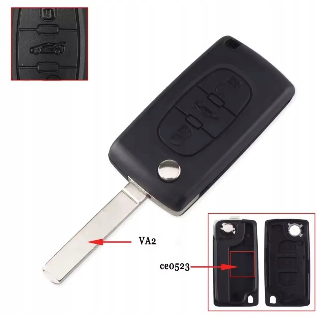 фото №7, Корпус ключа ключ pilot do citroen peugeot ce0523 v2 багажник