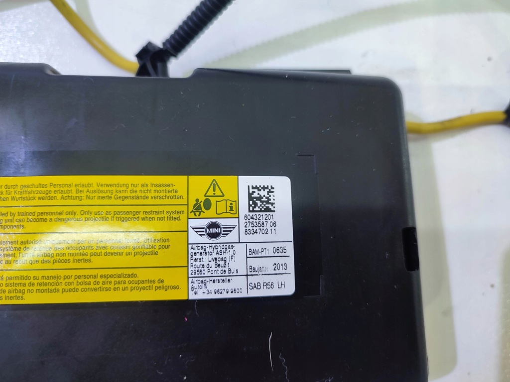 фото №2, Mini r60 r61 ліва подушка сидіння подушка безпеки