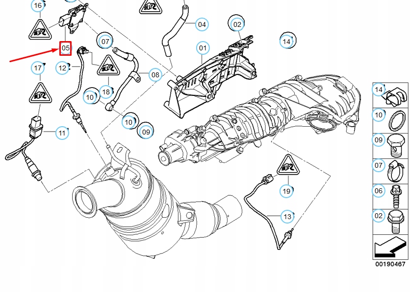 фото №7, Bmw 1 e81 датчик тиску вихлопних газів 13627808013 7808013 оригінальний
