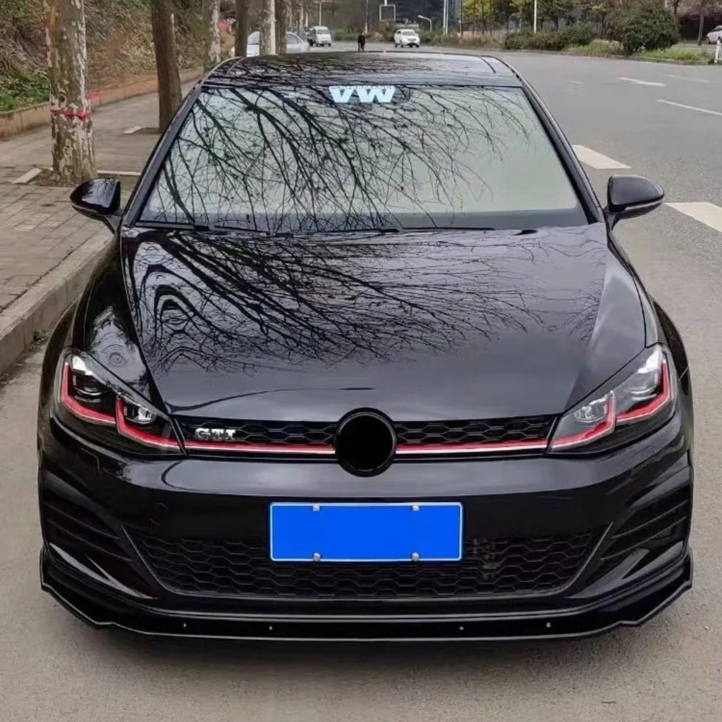 фото №4, Накладка бампера спліттер vw golf 7 vii 7.5 gti gtd r r-line чорний блиск