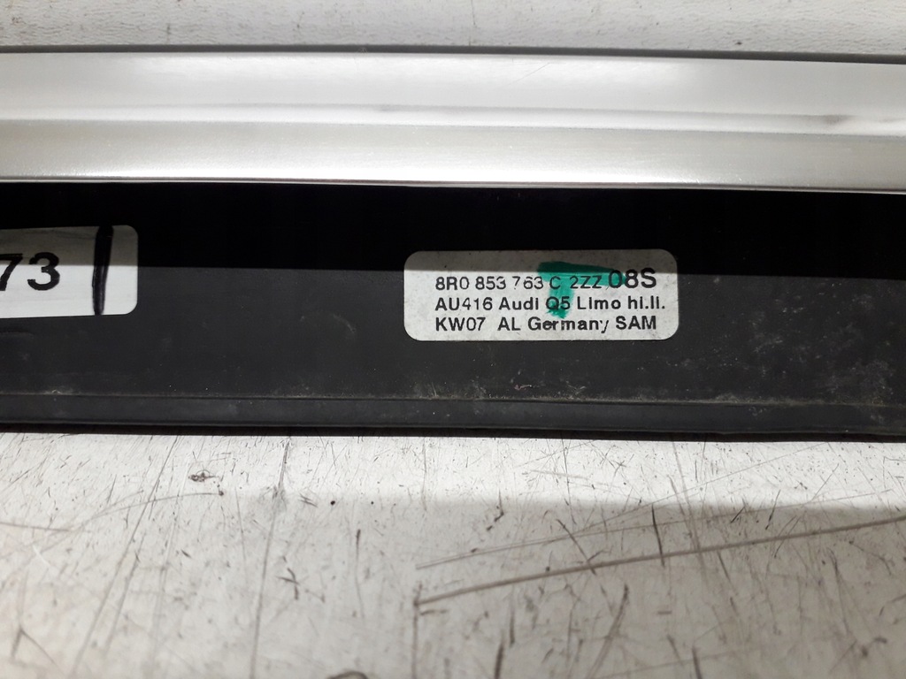 фото №9, Audi q5 8r 08-16 хром молдинг ущільнювач лівий задня 8r0853763c