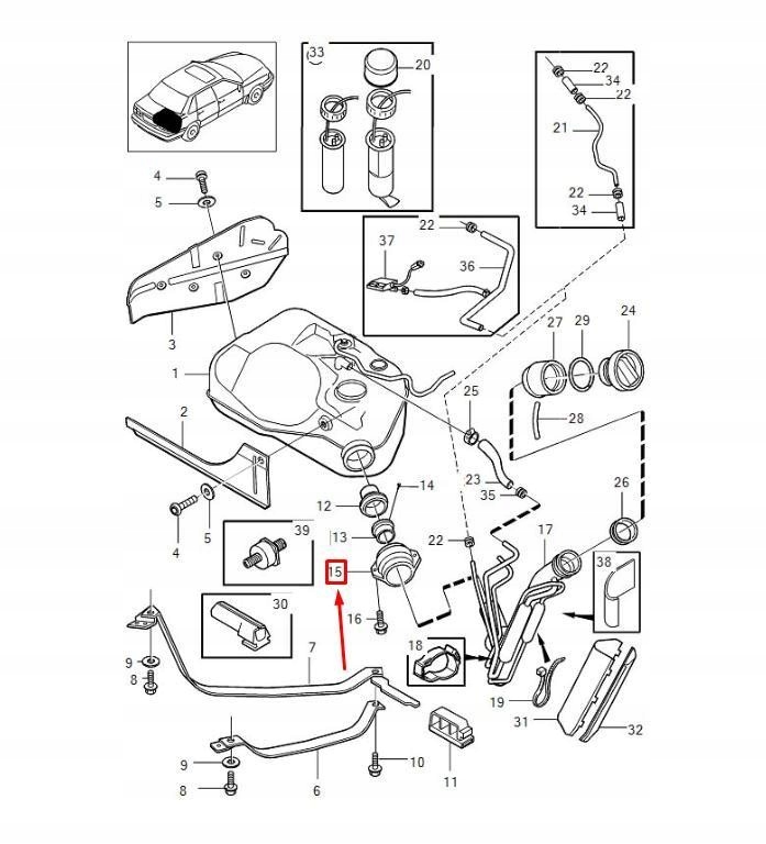 фото №9, Супорт трубка заливної пального volvo c70 s70 v70 оригінальний 3531428