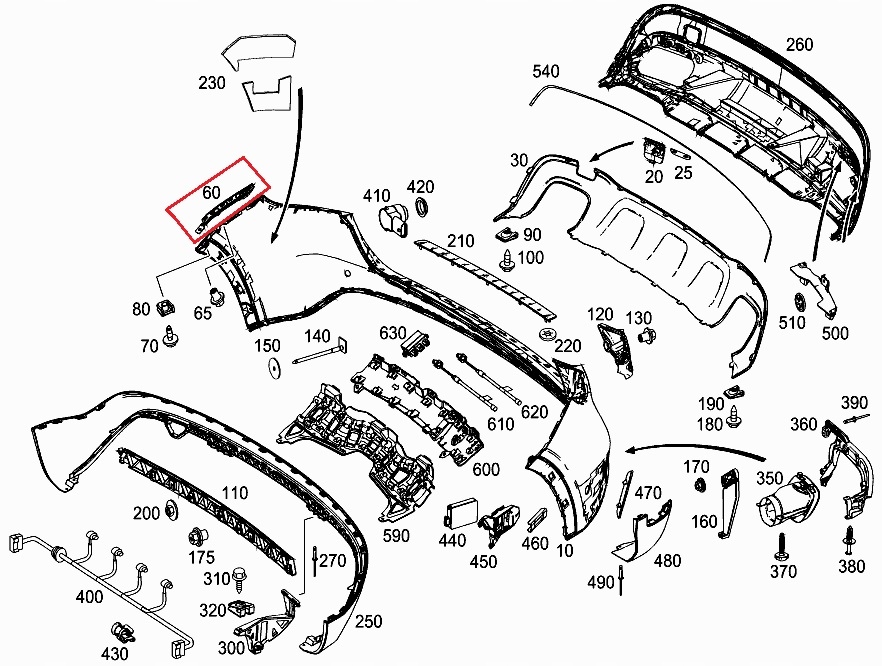фото №13, Mercedes gla x156 w156 lift 2017-2019 направляющая правый задняя новый оригинал