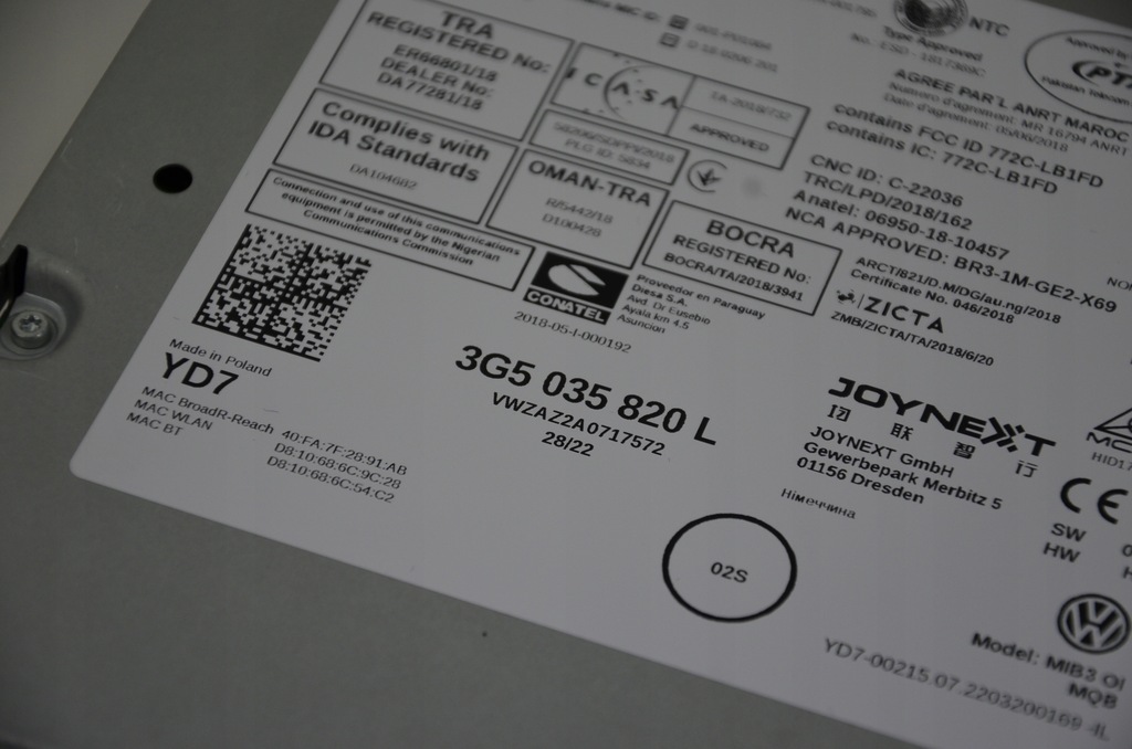 фото №9, Vw arteon fl новый считыватель навигация мультимедиа дисплей mib3 3g5035820l