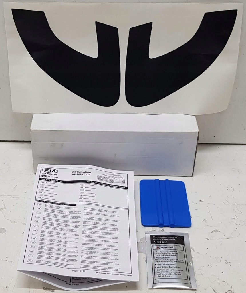 фото №1, Kia rio iii 2011- наклейка дзеркал білий sport racing 1w430ade00bl