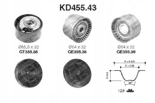 фото №10, Грм комплект snr kd45543 laguna 1 2.0 espace 2.0 98-01, megane 1.8/2.0 9