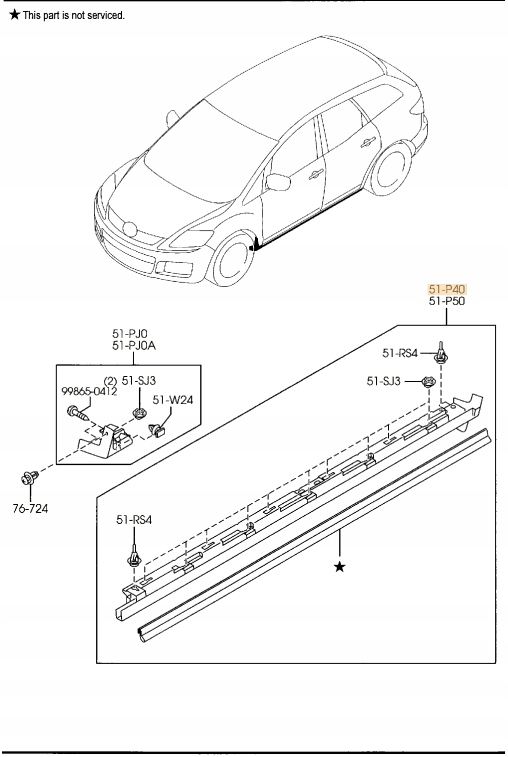 фото №11, Молдинг порог, накладка правая mazda cx-7
