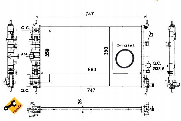 Купити Радіатор opel insignia 2,0 cdti 08- nrf