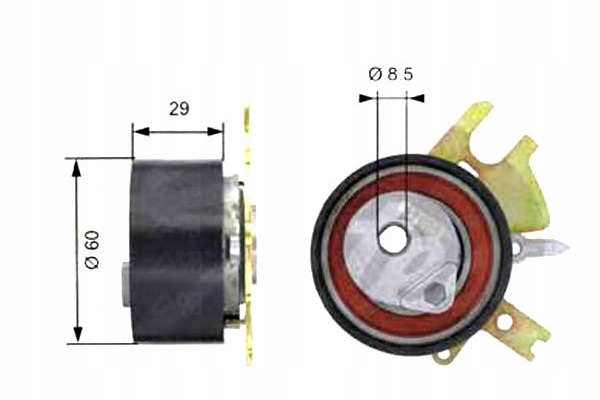 фото №1, Ролик натяжная ремень распределительного вала volvo c30 c70 ii s