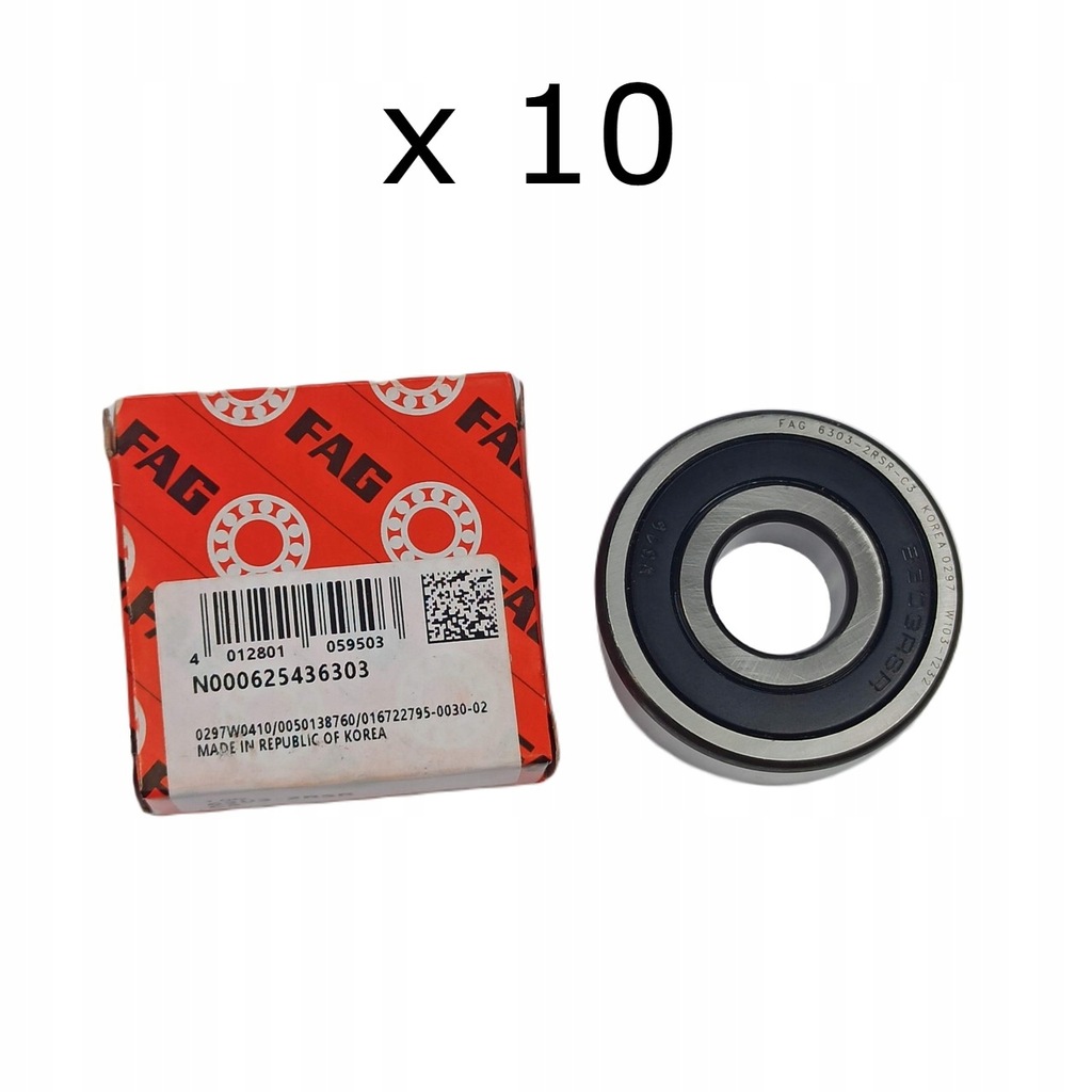 фото №8, Jednorzędowe подшипник kulkowe генератора fag 6303-2rsr-c3