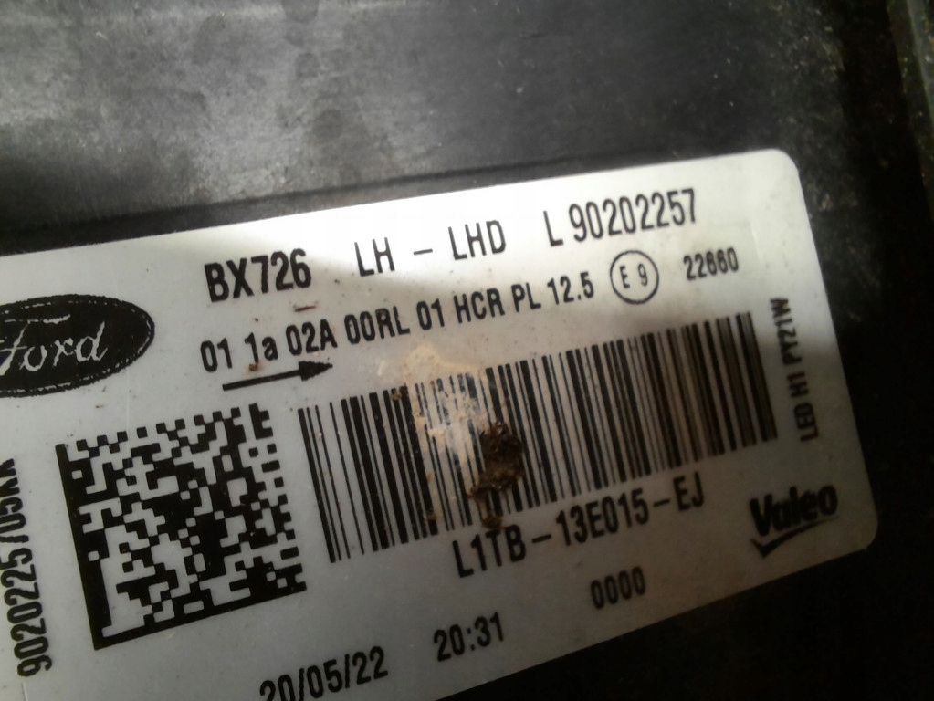 фото №12, Ford puma mk2 19- лампа фара левый перед передняя левая 90202257