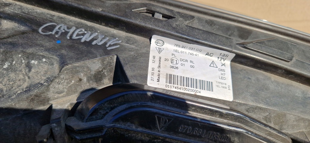 фото №8, Porsche cayenne bi-xenon 7p5 лампа перед передня ліва