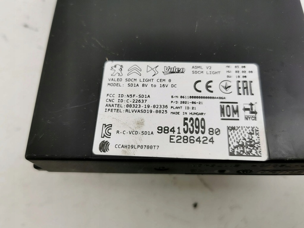 фото №8, Citroen c4 iii e-c4 2021 другое компьютеры / модули / блоки управления