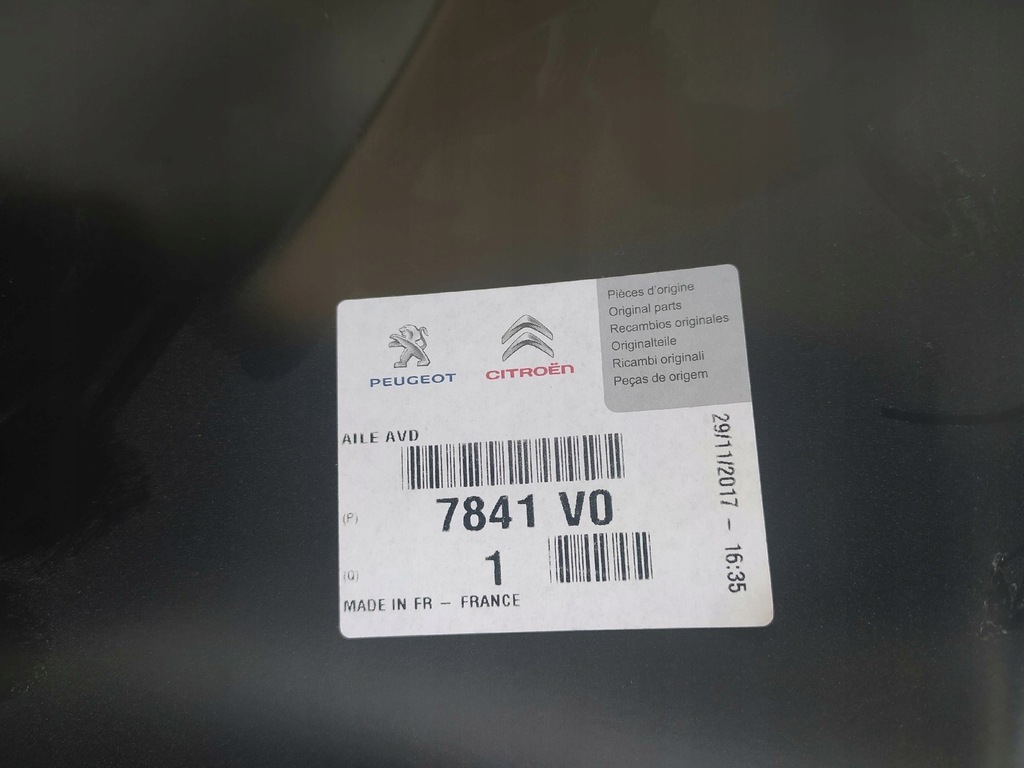 фото №9, Крыло правый перед peugeot 207 2006-12r.