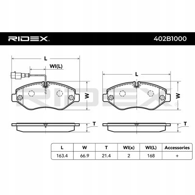 Тормозные колодки тормозные ridex 402b1000 Доставка