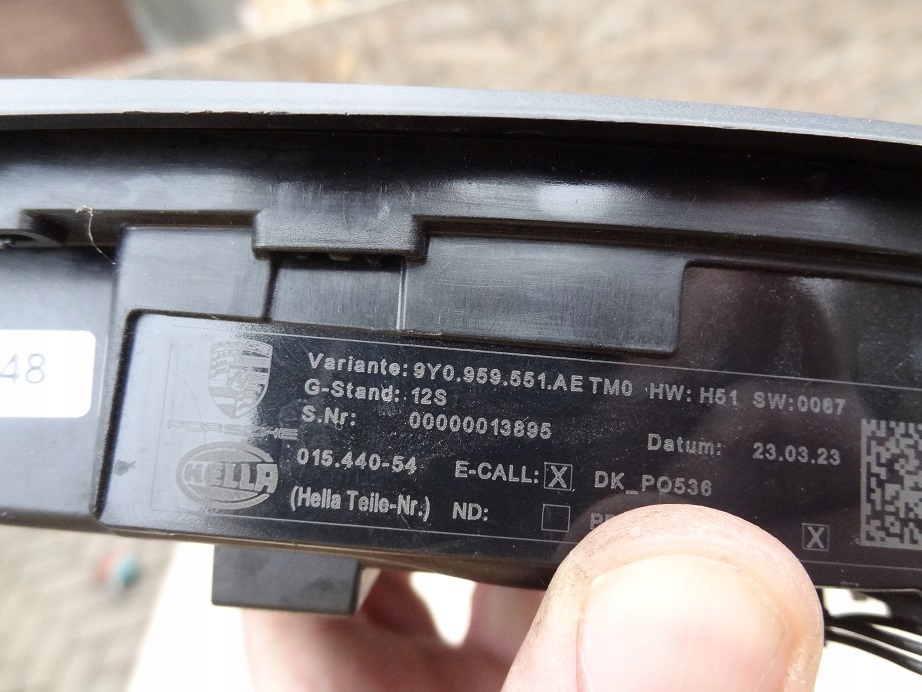 фото №6, Лампа потолочный освещение кабины виртуальный 9y0959551ae porsche cayenne 9y