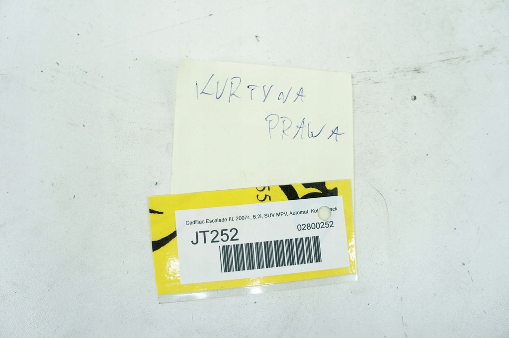 фото №5, Jt252 cadillac escalade iii подушка безпеки шторка безпеки права