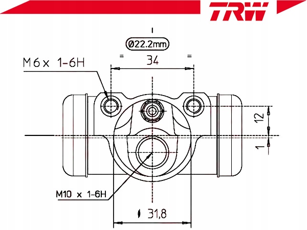 фото №2, Trw цилиндрик тормозной задняя l/p nissan cabstar, p