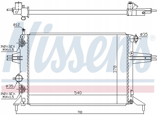 фото №15, Радиатор двигателя nissens 632481 1300187