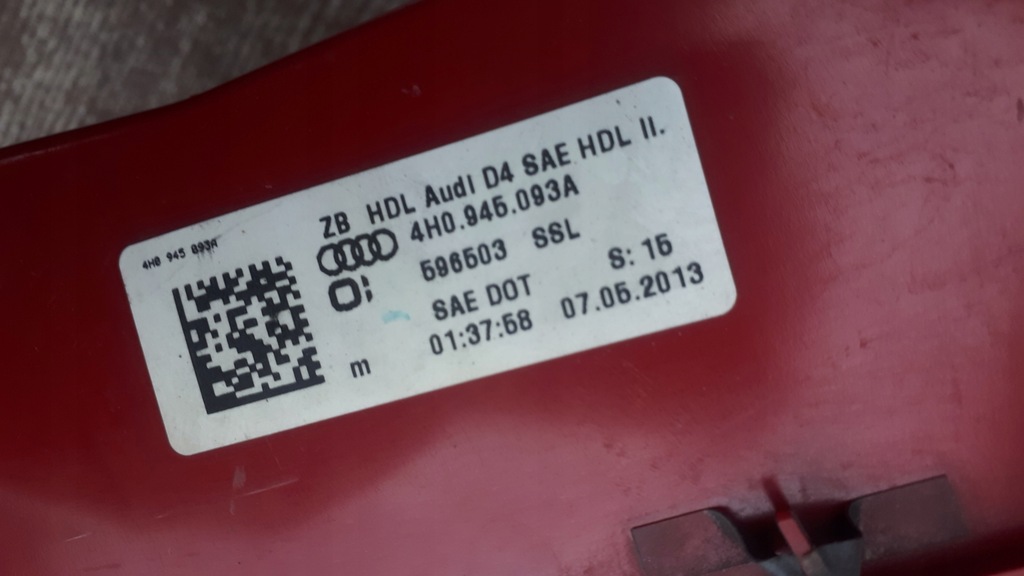 фото №8, Audi a8 d4 10-14 лампа w кришка ліва задня usa 4h0946093a 4h0.946.093a