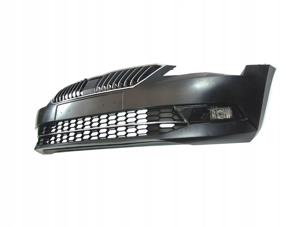 фото №13, Бампер передний skoda superb 15 - 19 омыватель. противотуманные фары хром kompletny !