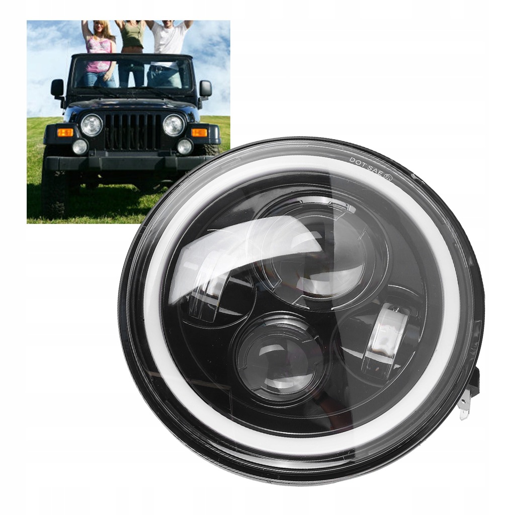 7-calowy фара led 60 w angel eye o wysokiej dla wranglera Цена