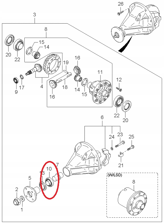 Купить Подшипник заднего мост вал kia k2700 k2500 0060427220