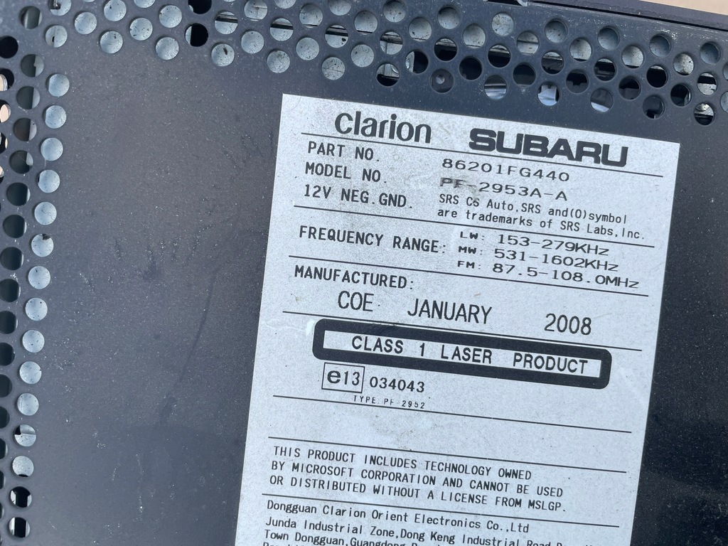 фото №3, Subaru impreza iii forester iii радио автомагнитола 86201fg440
