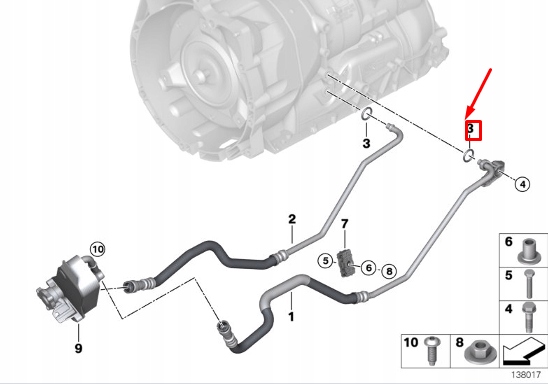 фото №7, Bmw 1 e87 уплотнительное кольцо трубы теплообменника тепла охлаждение масла 17211742636