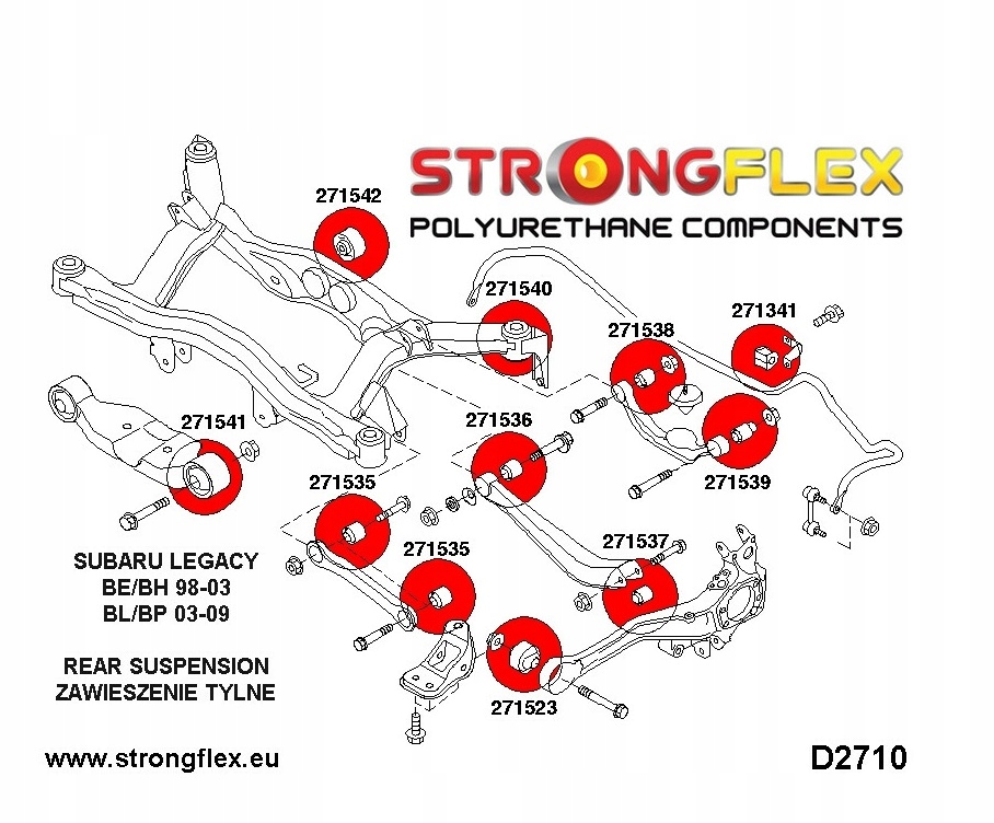 фото №3, Набор tulei заднего подвеска subaru legacy baj