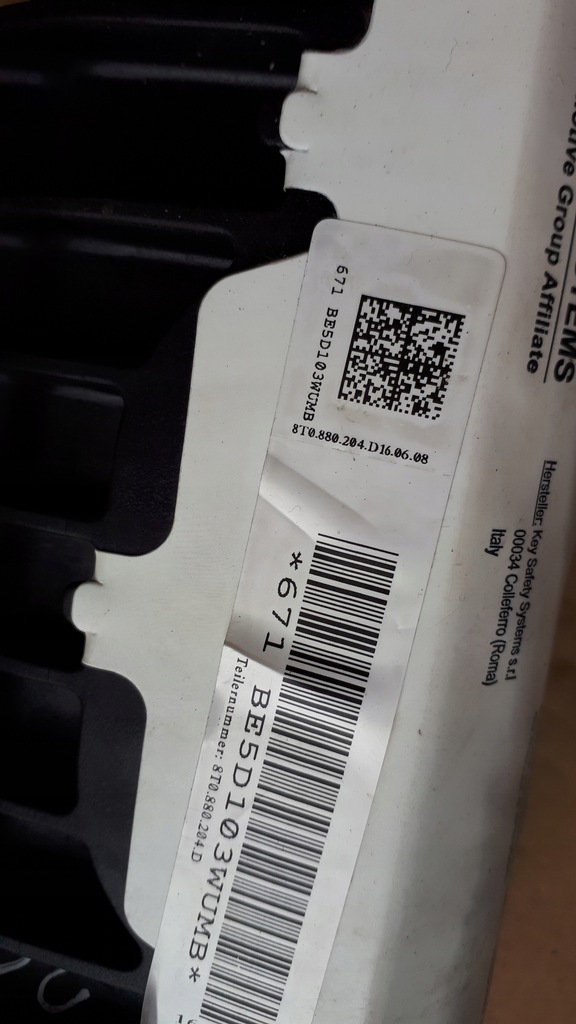 фото №6, Подушка подушка безопасности пассажира audi оригинальный номер 8t0880204d