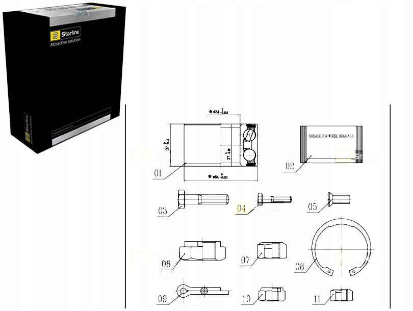 фото №1, Starline подшипник колеса комплект перед seat cordoba i