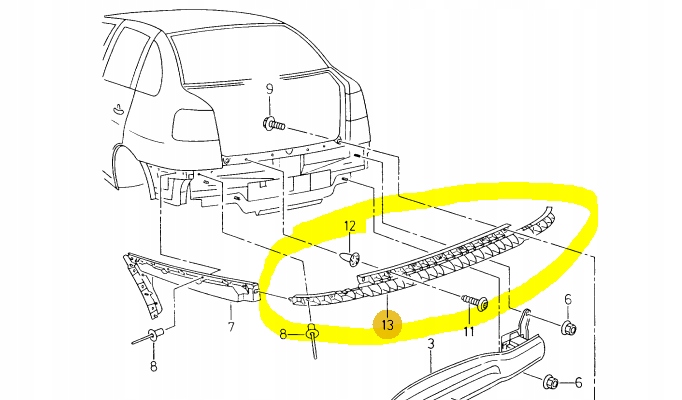 фото №1, Кронштейн направляющая бампера задняя seat cordoba