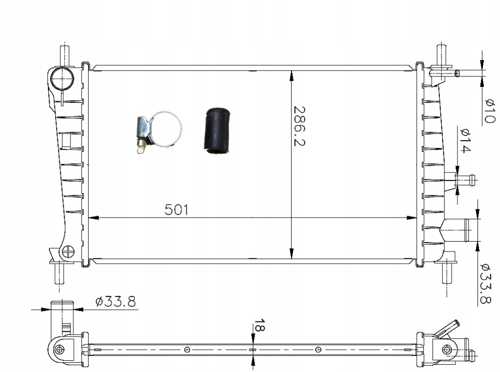 Nrf радіатор двигуна радіатор двигуна 54666 Доставка