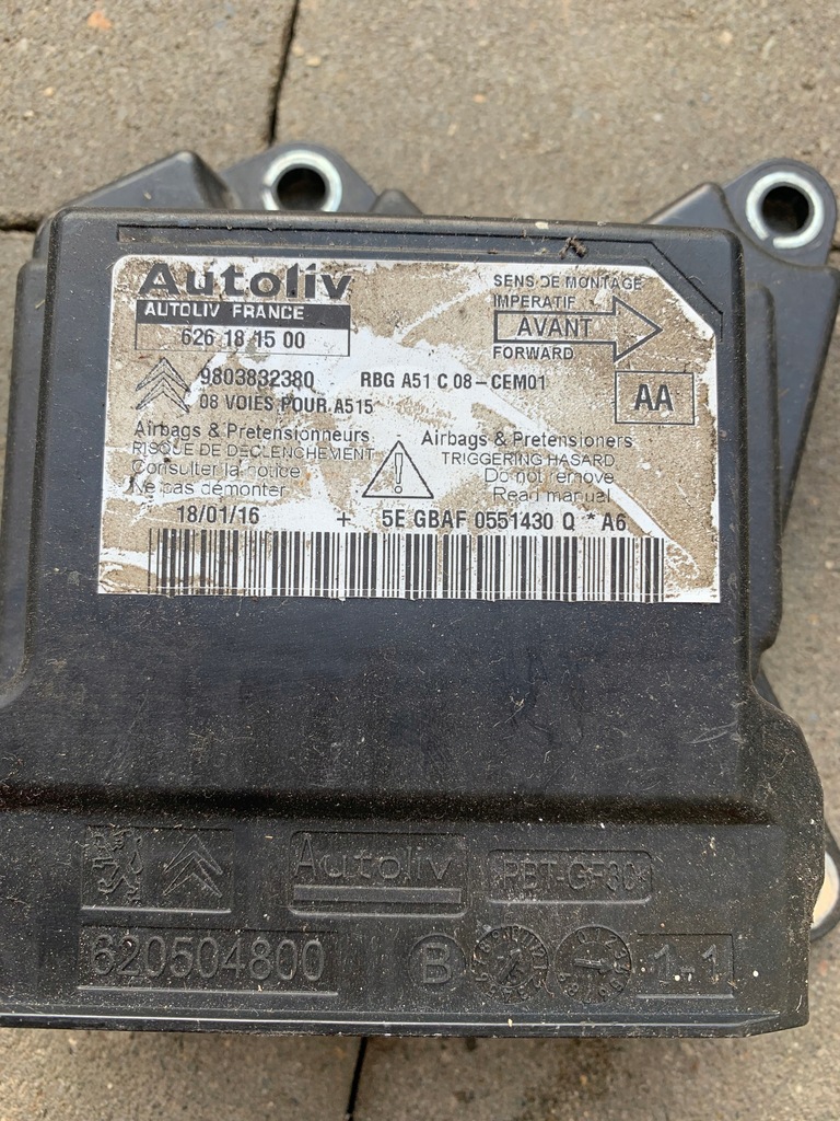 фото №1, Citroen c3 picasso датчик подушка безопасности 9803832380