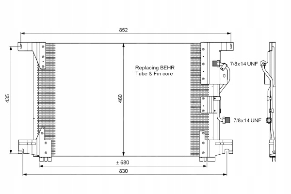 фото №2, Конденсатор кондиціонера 680x460x18 mercedes actros actros mp2 mp3