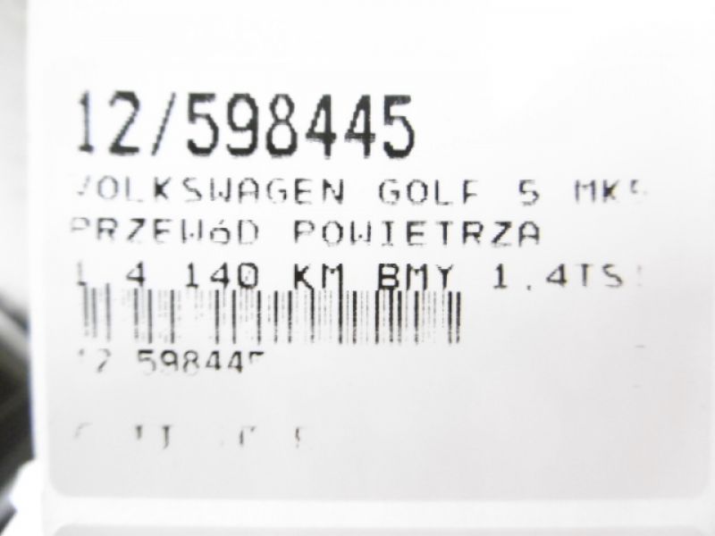 фото №8, Golf 5 v шланг труба воздухозаборник 1,4tsi 03c129617d