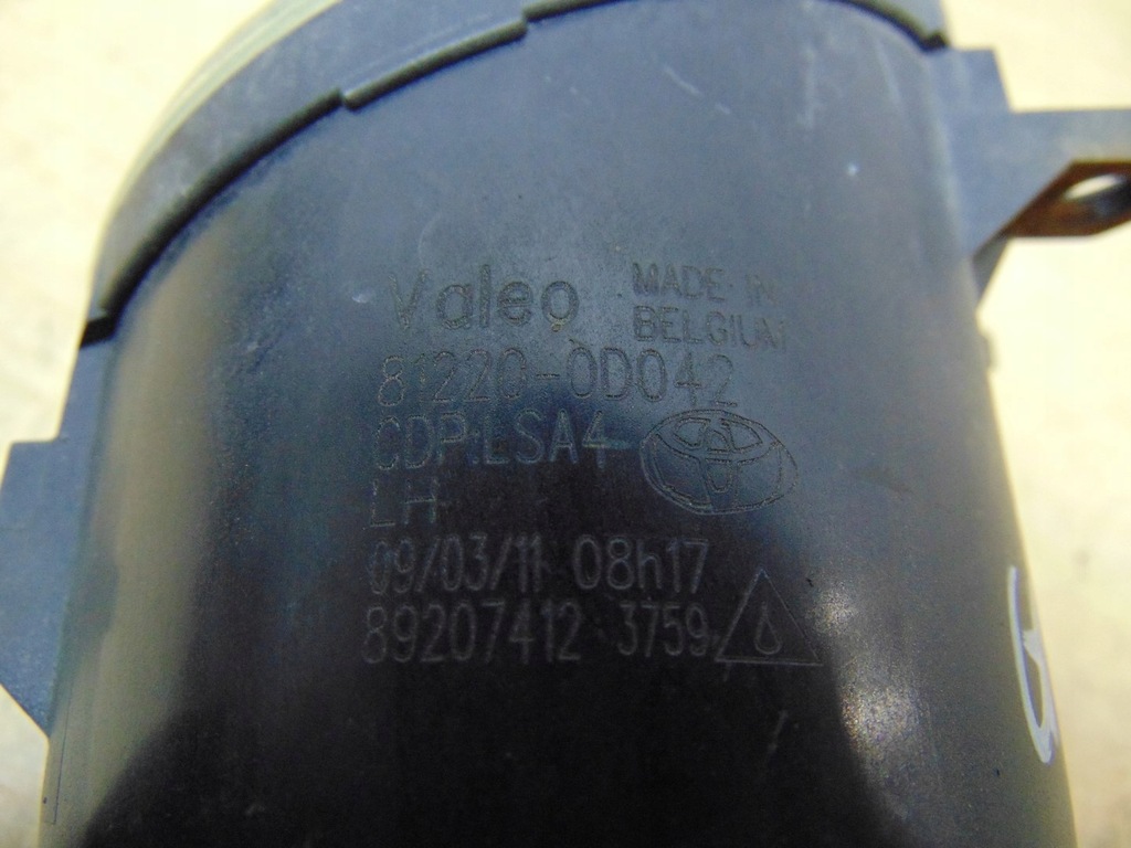 фото №10, Протитуманна фара лівий toyota corolla e15 81220-0d042 europa