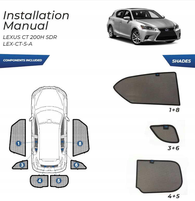 фото №15, Шторки защита солнечные lexus ct200h 2011- защита шторка солнцезащитные