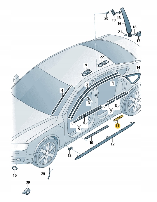 фото №1, Молдинг поріг з napisem s7 задня права audi a7 s7