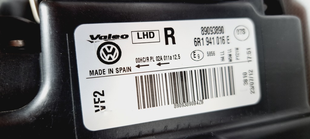 фото №12, Vw polo v 6r0 лампа права звичайна 6r1941016e