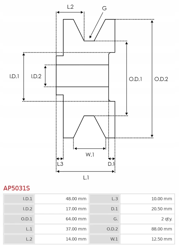 Шківи генератора ap5031s as-pl Ціна
