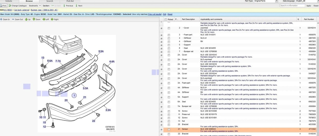 фото №6, Saab 9-5 2001 датчики парковки