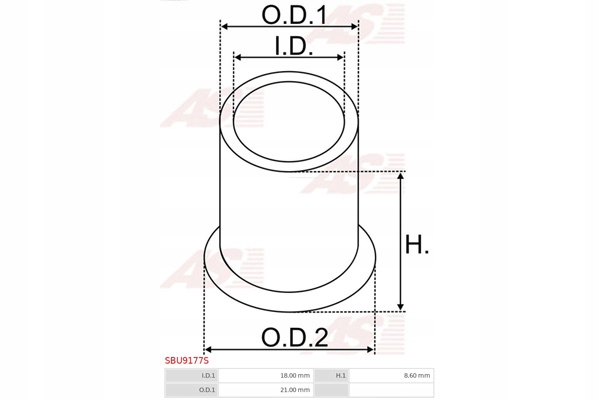 фото №2, Втулка, wał стартер as-pl sbu9177s
