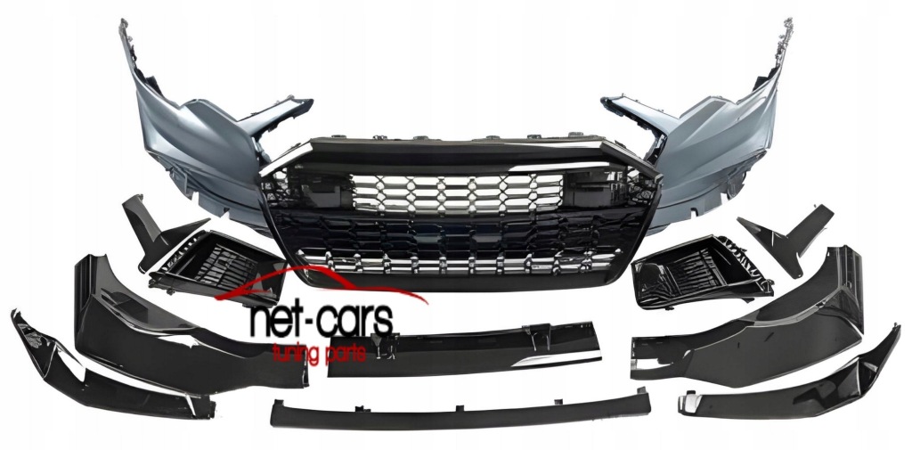 фото №14, Бампер перед решётка радиатора audi a6 c8 4k 18- s6 s line rs6 quattro накладки блеск