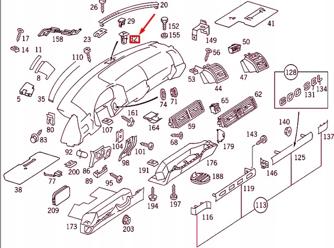 Купити Mercedes-benz s w140 датчик освітленості a2108300272