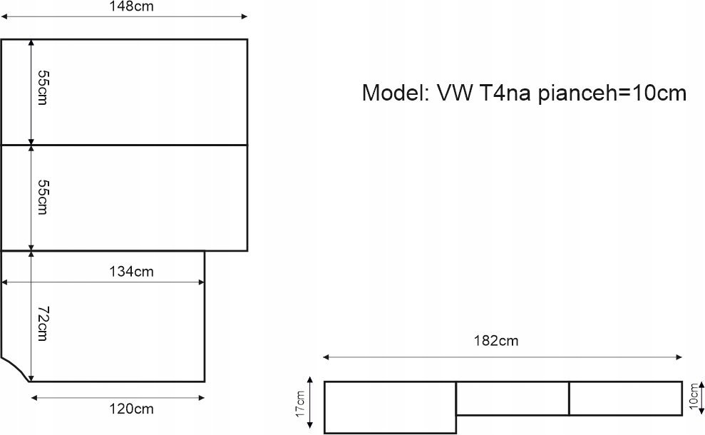 фото №10, Матрас do автомобиля мат do сон vw multivan t4 новый van kamper bus h=10cm